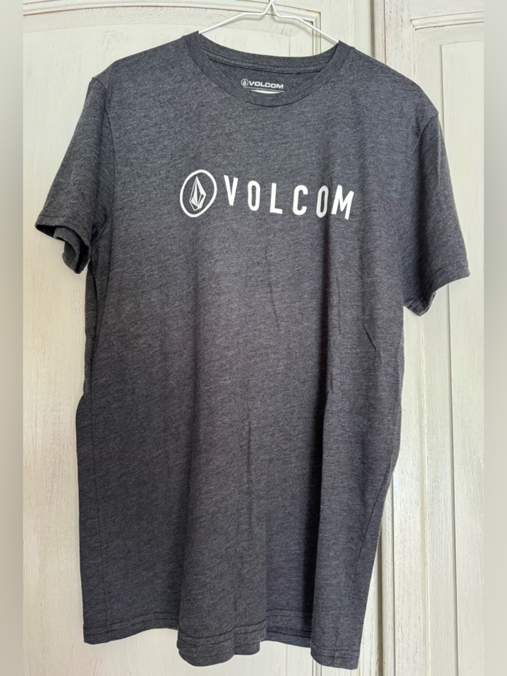 Volcom Charcoal Short Sleeve Tee with White Logo